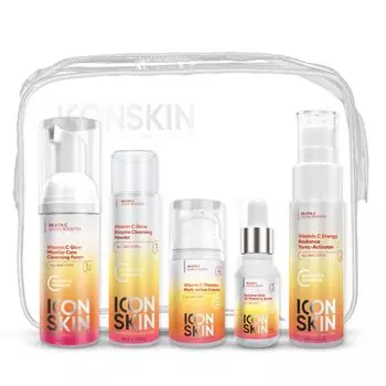 Набор средств Icon Skin c витамином С для ухода за всеми типами кожи Re Vita C, (5 средств тревел формата)