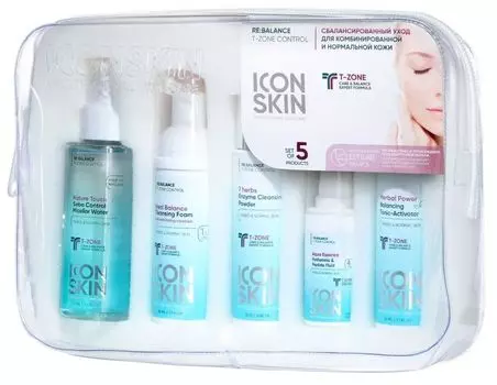 Набор средств Icon Skin для ухода за комбинированной и нормальной кожей ReBalance, (5 средств тревел формата)