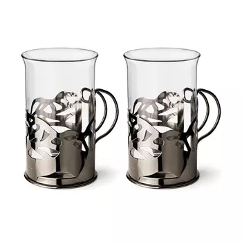 Набор стаканов 2шт, в подстаканнике APOLLO genio Cite Black Onyx 250мл