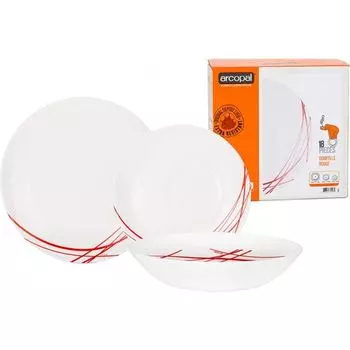 Набор столовый Arcopal Домитиль Рэд P3363 (18 предметов)