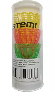 Набор воланов Atemi, cork, 3 шт., цветные, BAV-7