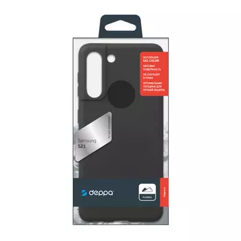 Накладка Deppa Gel Color для Samsung Galaxy S21, черный, PET синий