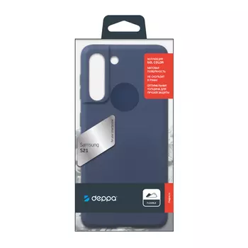 Накладка Deppa Gel Color для Samsung Galaxy S21, синий, PET синий