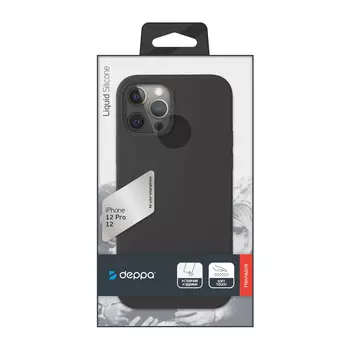 Накладка Deppa Liquid Silicone для Apple iPhone 12/12 Pro, черный, картон