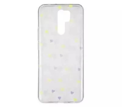 Накладка силикон iBox Art для Xiaomi Redmi 9 (прозрачный) принт сердечки 01