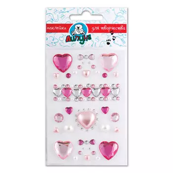 Наклейки ЛИПУНЯ Хрустальные. Сердца и капельки, с европодвесом, RSS003