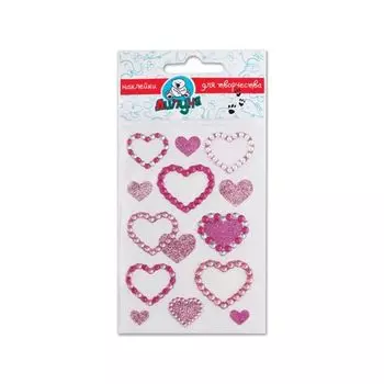 Наклейки ЛИПУНЯ Хрустальные. Сердца, с европодвесом, RSS011