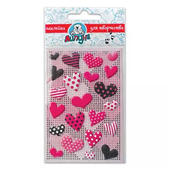 Наклейки ЛИПУНЯ Зефирные сердца, с европодвесом, MMS013