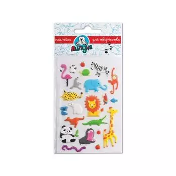 Наклейки ЛИПУНЯ Зефирные. Звери, с европодвесом, MMS007