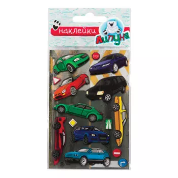 Наклейки ЛИПУНЯ Зефирный автотранспорт, с европодвесом, MMS021