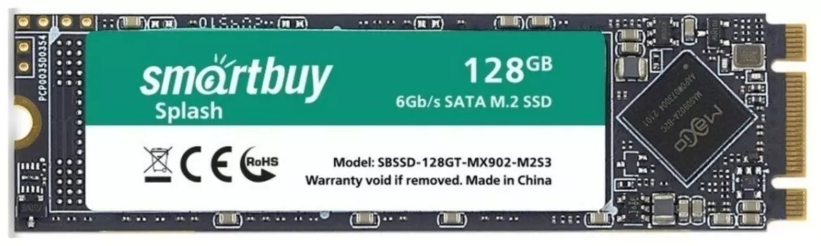 Накопитель SSD SmartBuy Splash M2 128Gb (SBSSD-128GT-MX902-M2S3)