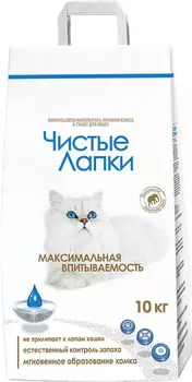 Наполнитель Чистые Лапки 10 кг комкующийся
