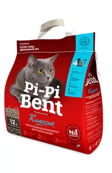 Наполнитель Pi-Pi-bent 5кг Классик комкующийся (крафт пакет) 00120
