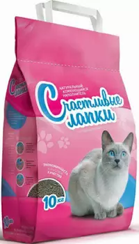 Наполнитель Счастливые Лапки 10 кг комкующийся