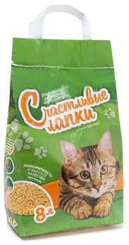 Наполнитель Счастливые Лапки 8 л древесный