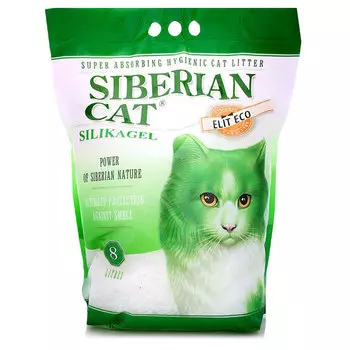 Наполнитель Сибирская кошка Элита ЭКО 8 л силикагель (зелёный)