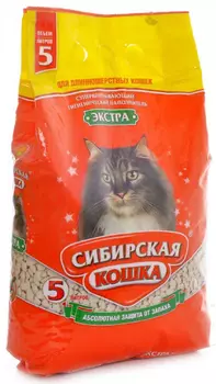 Наполнитель Сибирская кошка Экстра 5 л впитывающий
