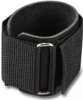 Напульсник кожаный, усиленный, фиксатор велькро (1шт) НКВ 8*6,5 см Черный