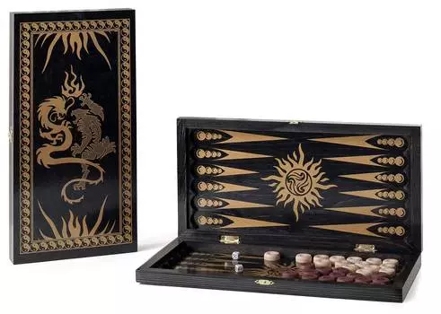 Нарды деревянные малые Драконы 018-09 40*40 см Черный