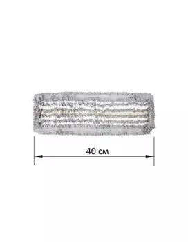 Насадка МОП плоская для швабры/держателя 40 см, ТИП У/К, хлопок/микрофибра, СЕРАЯ, LAIMA EXPERT, 606629