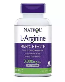 Natrol Натрол L-Аргинин 3000 мг" L-Arginine 3000mg 90 табл