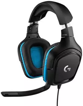 Наушники Logitech G432 Wired Leatherette black/blue (981-000770)
