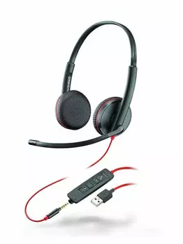 Наушники Plantronics Blackwire C3225 черный/красный (209747-201)