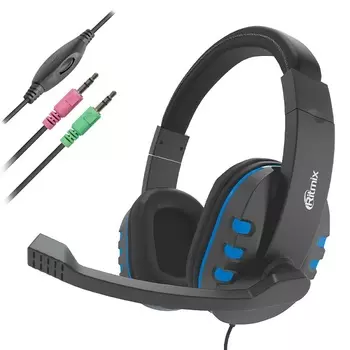 Наушники RITMIX RH-555M Gaming Blue