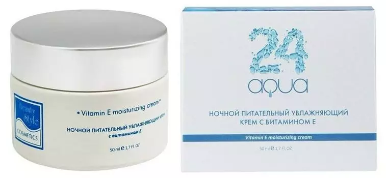Ночной питательный увлажняющий крем Beauty Style с витаминос Е Аква 24 50мл