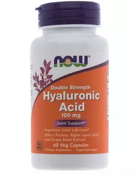 NOW Гиалуроновая кислота двойной силы 60капс 445мг