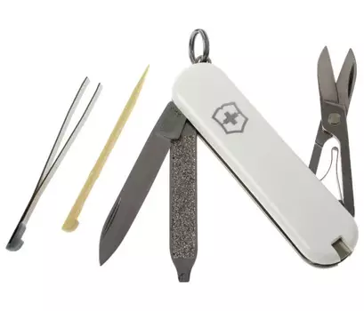 Нож-брелок Victorinox Classic, 58 мм, 7 функций, белый