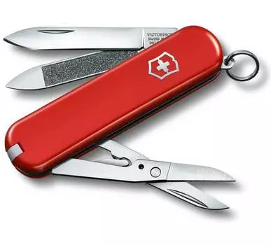 Нож-брелок Victorinox Classic Executive 81, 65 мм, 7 функций, красный