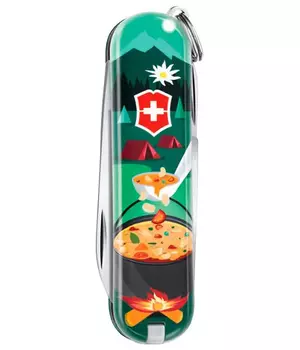 Нож-брелок Victorinox Classic LE 2019, 58 мм, 7 функций, "Swiss mountain Dinner"
