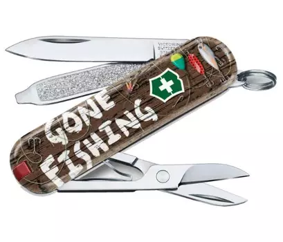 Нож-брелок Victorinox Classic LE 2020, 58 мм, 7 функций, "Gone Fishing"