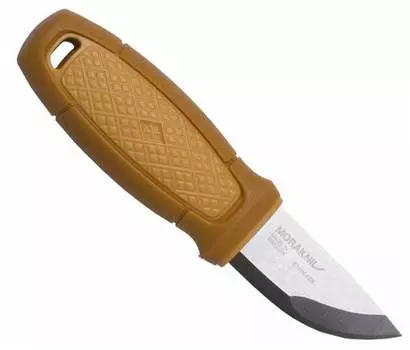 Нож Morakniv Eldris, нержавеющая сталь, цвет желтый, с ножнами