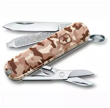 Нож Victorinox Classic, 58 мм, 7 функций, камуфляж пустыни (подар. упак.)