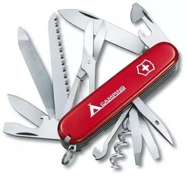 Нож Victorinox Ranger, 91 мм, 21 функция, красный с логотипом "camping"