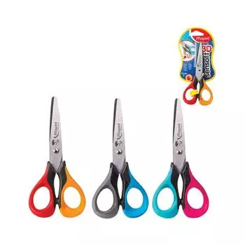 Ножницы MAPED (Франция) "Sensoft", 130 мм, для левши, гибкие ручки, цвет корпуса ассорти, 693500
