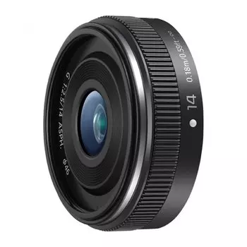 Объектив Panasonic Lumix H-H014AE Lumix G Pancake Lens (14 mm, F2.5 Wide-Angle) черный