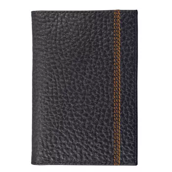 Обложка для паспорта FABULA Brooklyn, натуральная кожа, контрастная отстрочка, черная, О.81.BR