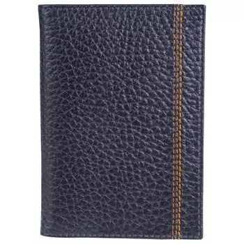 Обложка для паспорта FABULA Brooklyn, натуральная кожа, контрастная отстрочка, синяя, О.81.BR