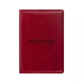 Обложка для паспорта STAFF, полиуретан под кожу, "ПАСПОРТ", бордовая, 237600 (10 шт.)