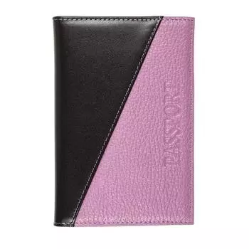 Обложка для паспорта Zinger Twin CPS-304-1, черно-фиолетовая