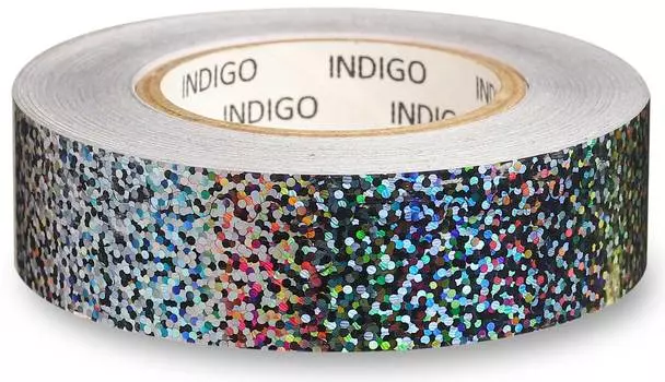 Обмотка для обруча с подкладкой INDIGO CRYSTAL, IN139, Серебро, 20мм*14м