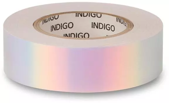 Обмотка для обруча с подкладкой INDIGO зеркальная RAINBOW, IN151, Бело-фиолетовый, 20мм*14м