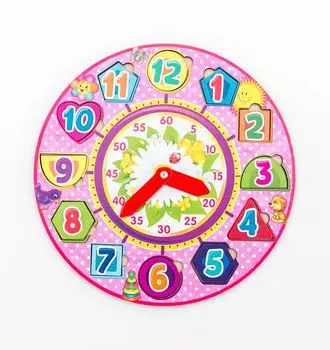 Обучающий набор WOODLANDTOYS 094204 Часы, розовые