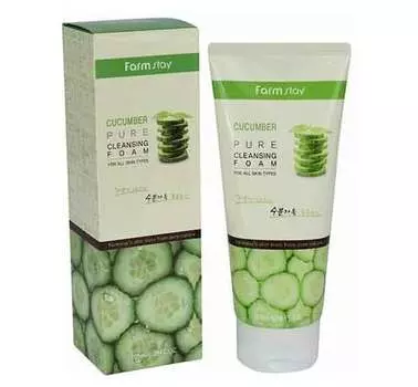 Очищающая пенка FarmStay с экстрактом огурца, 180мл