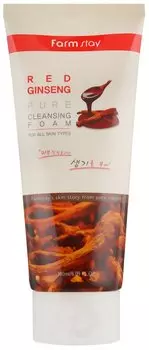 Очищающая пенка FarmStay с экстрактом женьшеня, 180мл