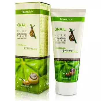 Очищающая пенка с муцином улитки FarmStay Snail Pure Cleansing Foam, 180мл
