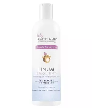 Очищающий крем-гель Dermedic Emolient Linum Baby с 1 дня жизни 200 мл